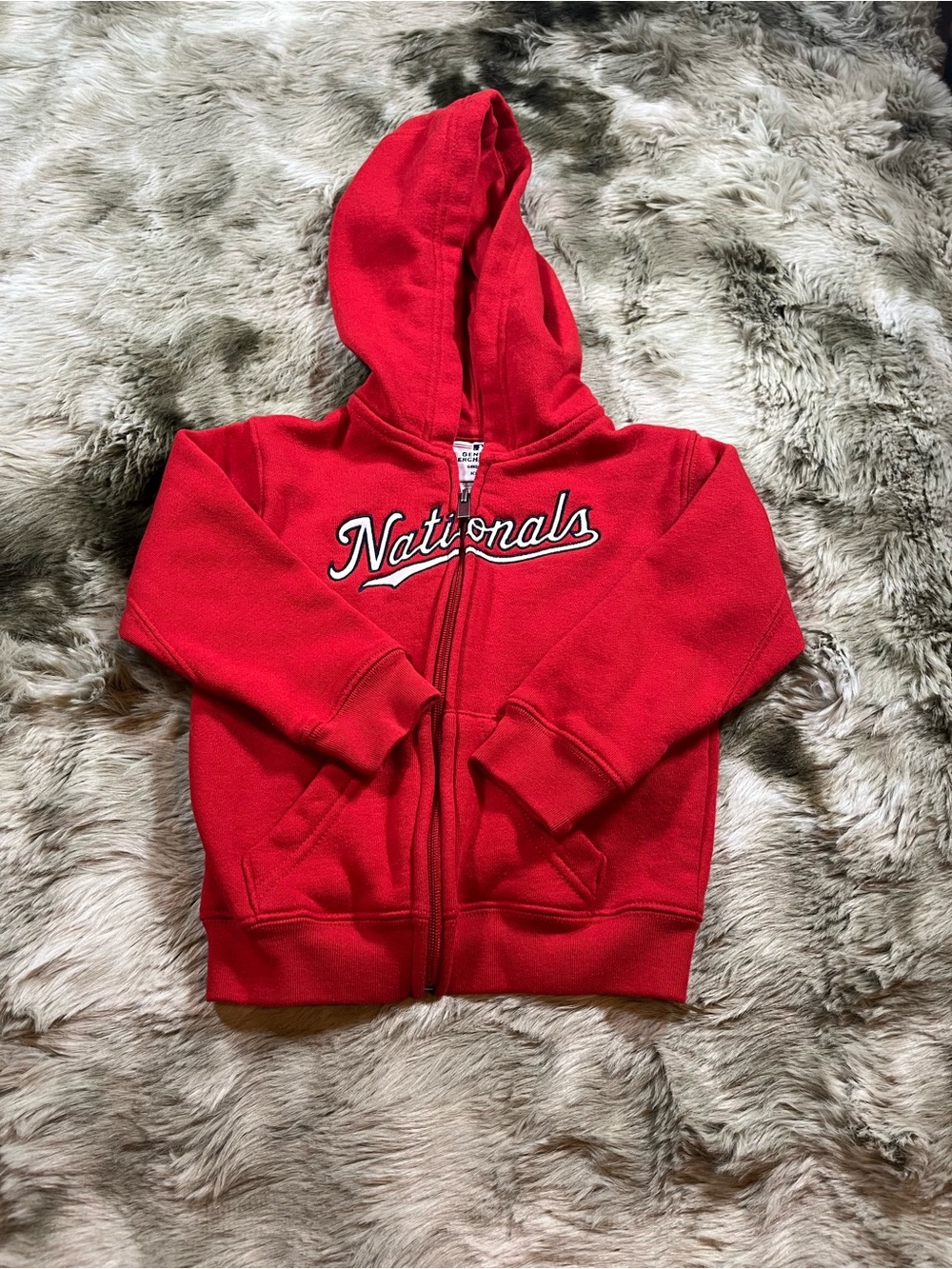 Nats Genuine Merchandise Red Kids Hoodie with Embroidered 'Nationals' Script